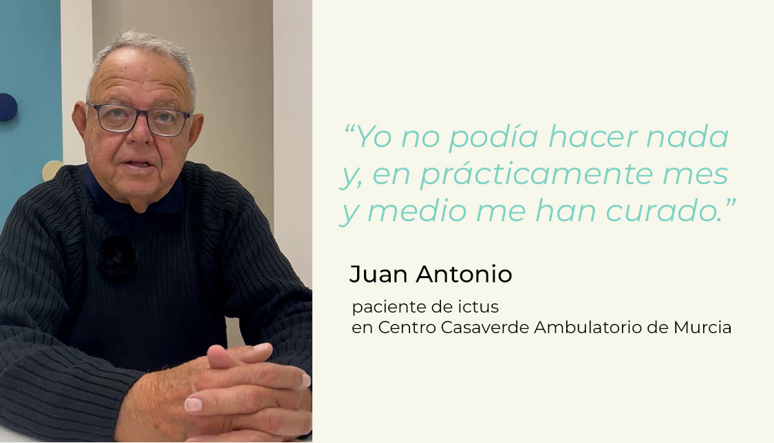 Juan Antonio, caso de ictus en Centro Casaverde Ambulatorio de Murcia
